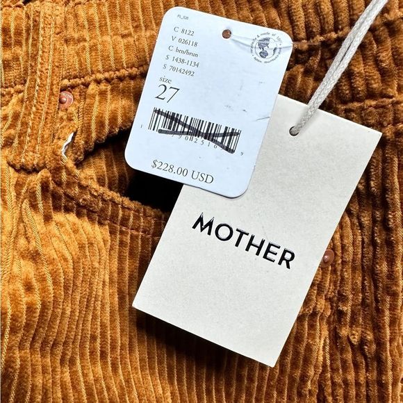 Free People x MOTHER High-Waisted Study Hover Cord Jeans Deep In The Valley - Picture 5 of 14